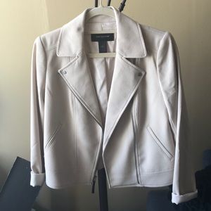 Ann Taylor cream moto jacket size 2